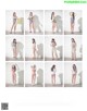 A series of photos of a woman in various poses.